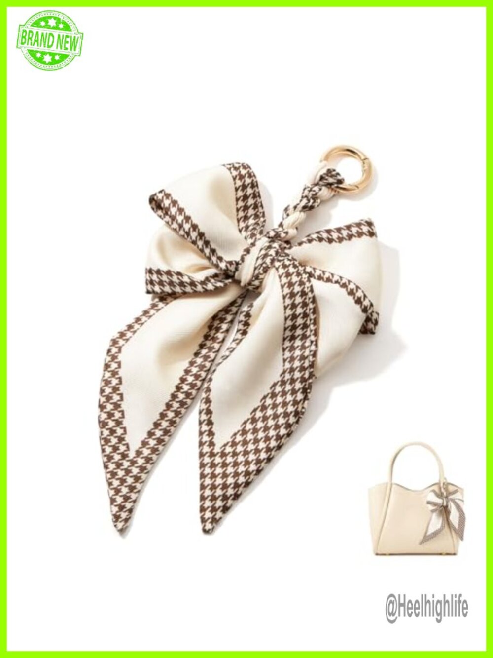 Cute Bow Keychain Scarf Charm for Handbags Tote Purse Accessories Polyester